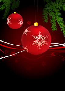 假日背景与圣诞节装饰品和树图片