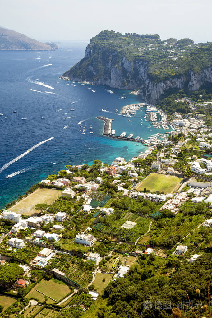 意大利卡普里岛鸟瞰图