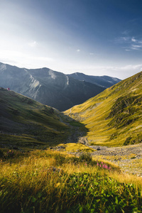 在山上的美丽的道路。旅行