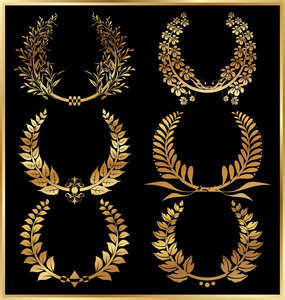 金桂冠花环设置照片