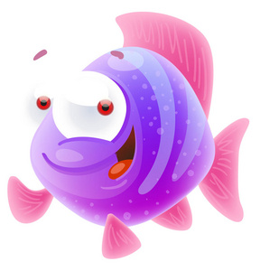 卡通紫鱼