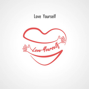 治愈自己爱自己排版设计元素和红心照片