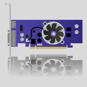 带有反射的个人计算机显卡