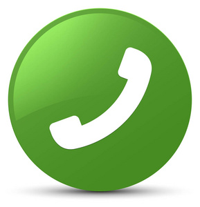 手机图标软绿色圆形按钮