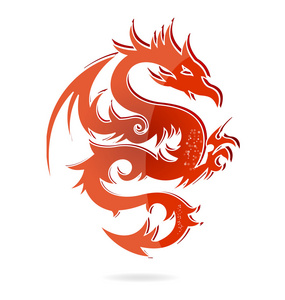 亚洲男婴穿龙纹连衣裙亚洲神龙亚洲神龙亚洲龙纹身插图黑底亚洲龙鱼黑