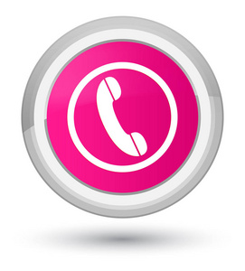手机图标总理粉红色圆按钮