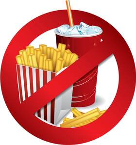 快餐食品危险标签照片