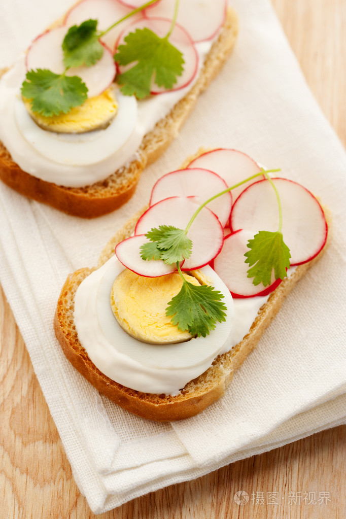 与蛋, 萝卜, 奶油芝士三明治