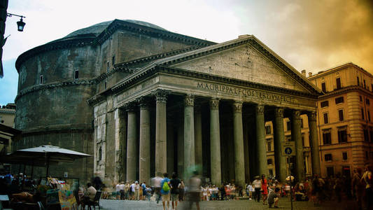 万神殿是一个著名的古罗马文化,所有的神,在第二世纪建造的庙纪念碑