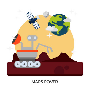 太空火星流浪者矢量图像