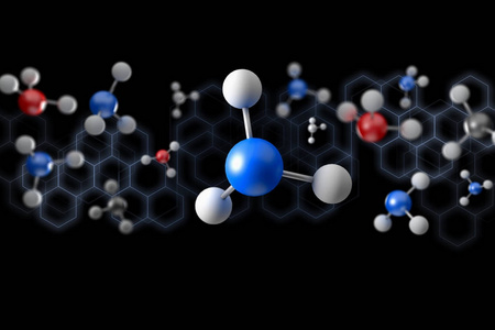 3d 渲染分子在颜色背景