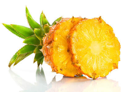 新鲜切片菠萝照片