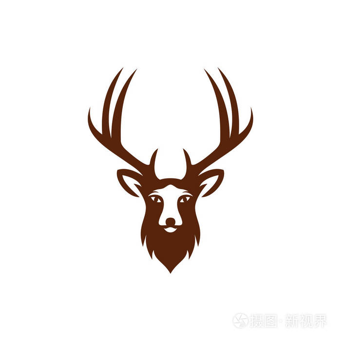 鹿头设计鹿矢量插图eps