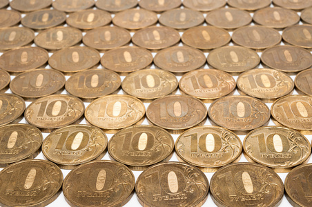十枚卢布硬币的背景