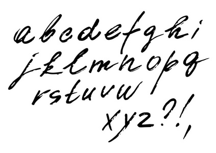 草书字体草书字母的字体矢量集.
