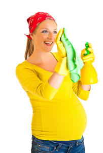 孕妇清洁玻璃隔离白色图片