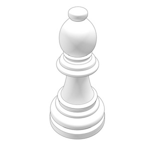 孤立的棋一块 3d 图