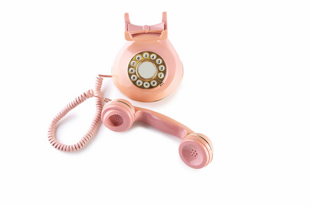 粉红色的复古电话