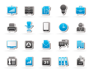 商业和办公图标矢量图标集