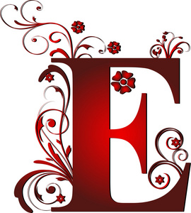 大写字母e红色照片