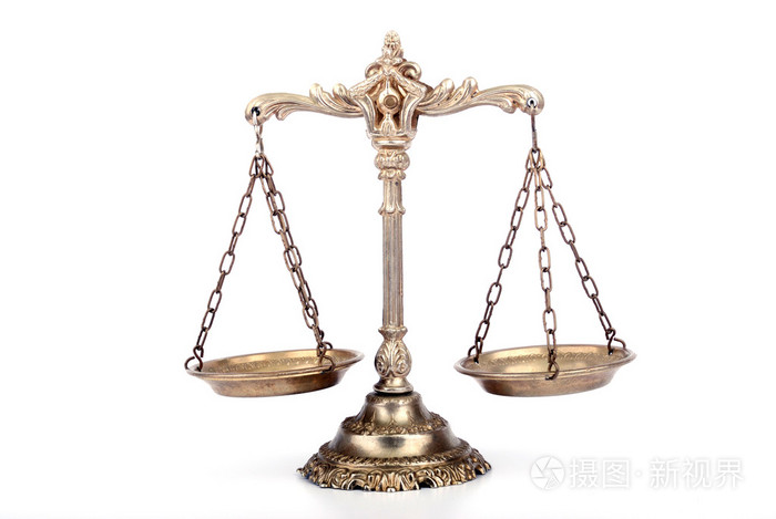 法庭司法的装饰天平