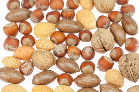 图像的各种种子各种坚果的背景照片