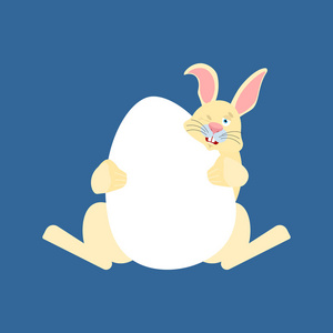 兔子和鸡蛋。复活节野兔。矢量插图