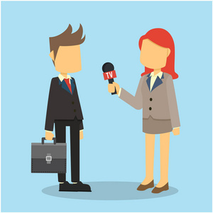 商人访谈矢量插画设计照片