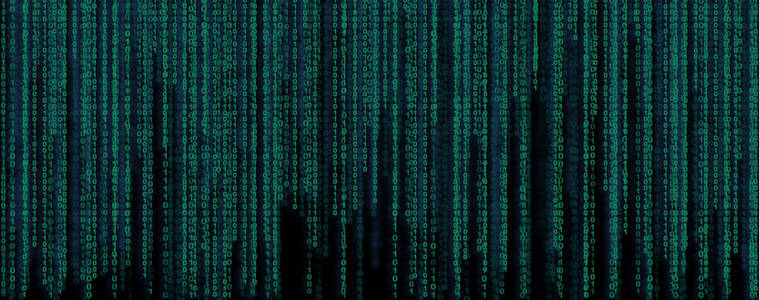 二进制代码横幅。数据和技术 解密和 encrypti
