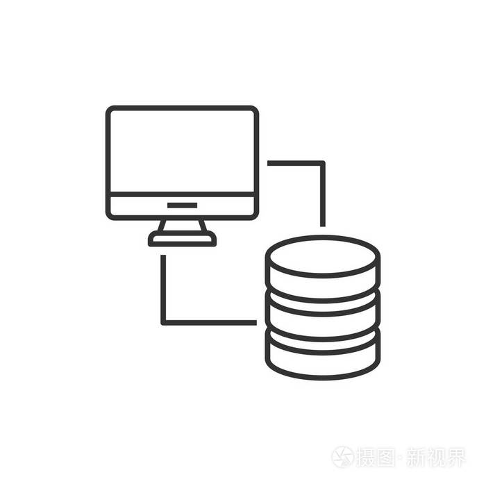 与计算机进行同步的数据库插画-正版商用图片02vjt5-摄图新视界