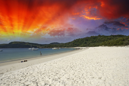 澳大利亚白港海滩的颜色