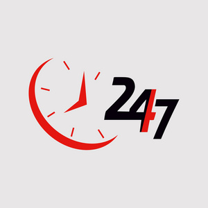 247. 为客户提供服务和支持。一天24小时, 每周7天图标