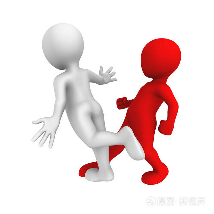 3d白人男子绊倒和跌倒