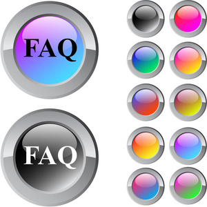 常见问题多颜色圆形按钮。