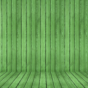 木材纹理背景。绿色木墙地板