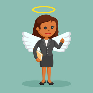 天使商业头上有光环的非洲女性商业天使照片