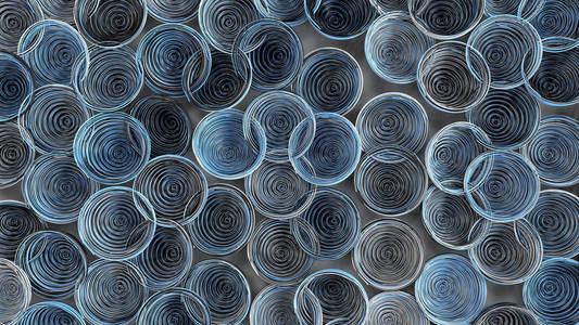 从白色, 黑色和蓝色螺旋线圈的抽象背景
