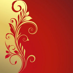 金色和红色花牌矢量模板图片