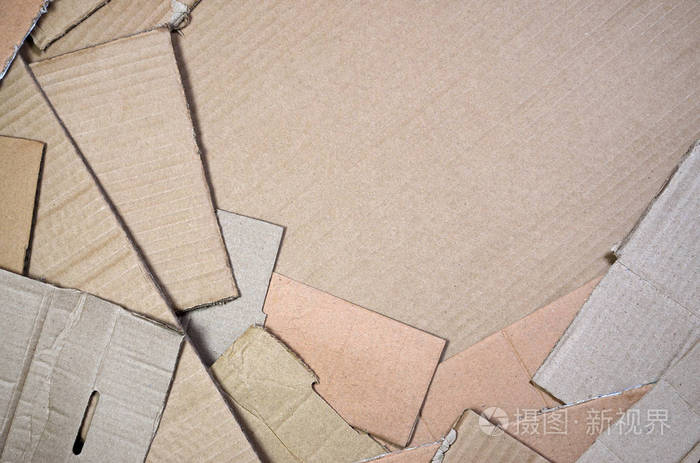 一包旧办公室纸板, 用来回收废纸.废纸堆