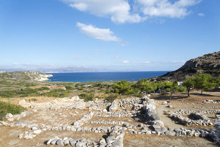 古代人的建筑物墙遗迹