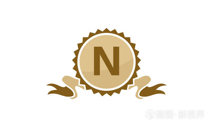 最佳质量丝带字母 N