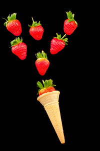 草莓冰淇淋的概念