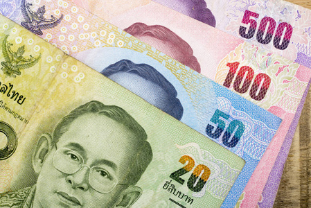 泰国纸币的特写