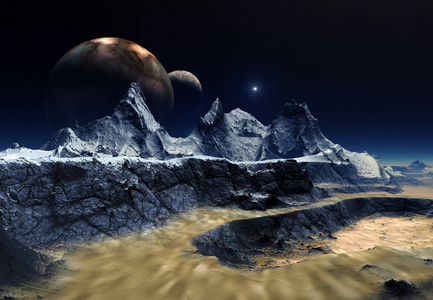 3d 渲染的幻想外星球-3d 图照片