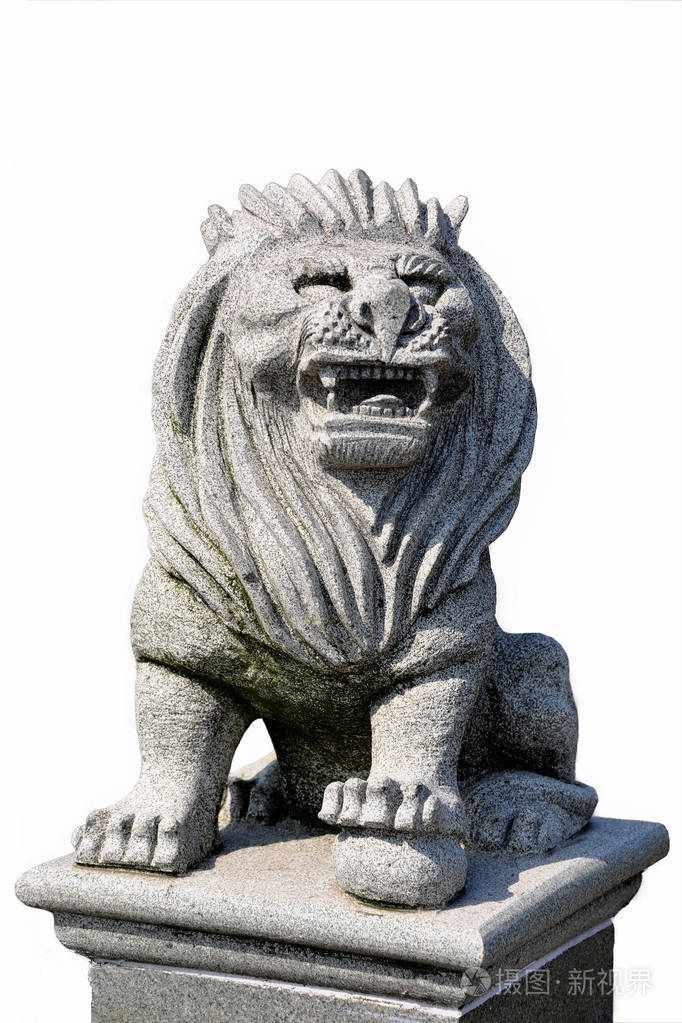 白色背景的马龙石像