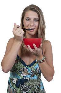 女人吃东西图片