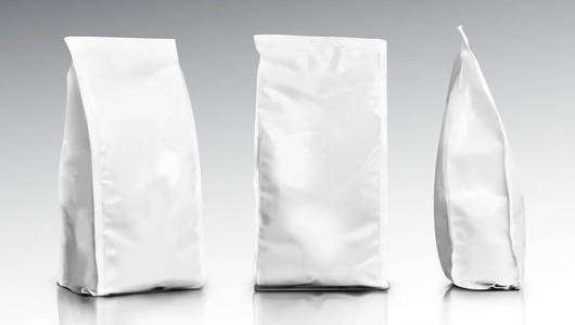 3d 空白箔或纸食品袋包