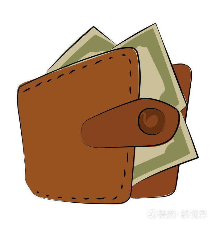 钱包的手绘制的矢量图标插画-正版商用图片02xm5v-摄图新视界