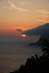 晚霞有雾日落(时),薄暮 晚霞 黄昏照片