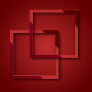 现实的红色方形框架为您的设计或海报。矢量